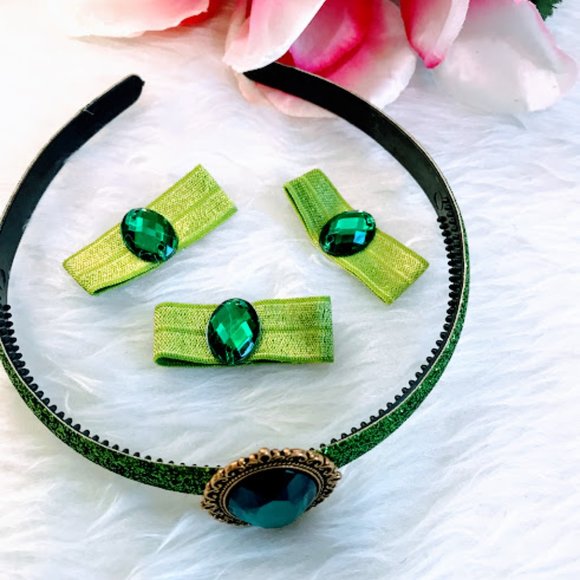 Princess Jasmine Set Green Glitter Headband - Picture 4 of 4
